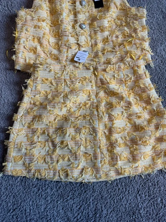 Fashion Nova She’s Classy Tweed Mini Skirt Set - Yellow - Picture 7 of 8